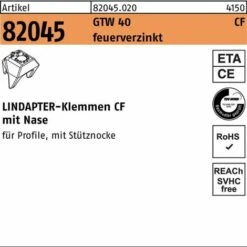 Lindapter Klemme R 82045 GTW 40 CF M 20 Sphäroguß Feuerverzinkt Für -Klemmen CF Mit Nase