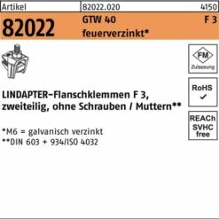 Lindapter Flanschklemme R 82022 GTW 40 F 3 M 20 / 70 Feuerverzinkt