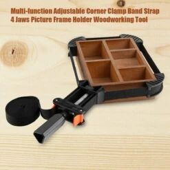 BEARSU Multifunktions-Ratschenkopfbandklemme, Verstellbarer Polygonaler Gurt, Riemenwinkelklemme Kopfbandwinkelhalterung, 4 Backen Verstellbarer Rahmenhalter Zum Binden Von Holzbearbeitungswerkzeugen -Seilwinden Sales 31509184 4