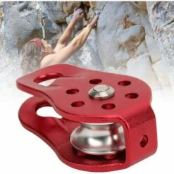 BEARSU Klettersicherheitsscheibe, Kletterseilrolle Für Den Außenbereich Metallbeschläge Feste Riemenscheibe Mit Tragbarer Schwenkplatte -Seilwinden Sales 31510051 4