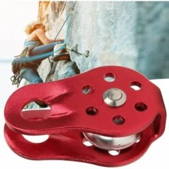 BEARSU Klettersicherheitsscheibe, Kletterseilrolle Für Den Außenbereich Metallbeschläge Feste Riemenscheibe Mit Tragbarer Schwenkplatte -Seilwinden Sales 31510051 5