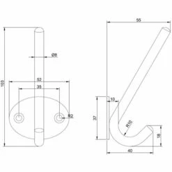 MS BESCHLÄGE Formschöner Huthaken Kleiderhaken Industrial Look Wandhaken Schwarz Matt Beschichtet -Seilwinden Sales 31798893 4