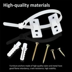BEARSU 16PCS Anti-Tip-Möbel-Sicherheitsgurte, Möbel-Absturzsicherungsgerät, Nylon-Schrankgurte, Weißer Anti-Tip-Sicherheitswandgurt, Möbelwandhalterung Zum Schutz -Seilwinden Sales 32472379 3