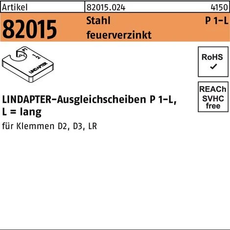 Lindapter Ausgleichscheibe R 82015 GTW 40 P1 M 12 / 6,0 Stahl Feuerverzinkt 3 Lindapter Ausgleichscheibe R 82015 GTW 40 P1 M 12 / 6,0 Stahl Feuerverzinkt