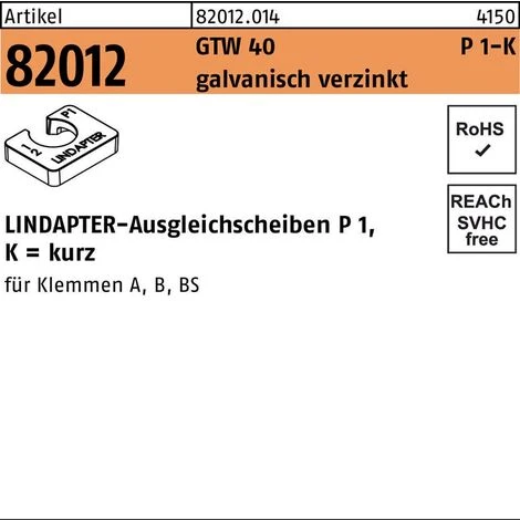 Lindapter Ausgleichscheibe R 82012 GTW 40 P1 M 16 / 8,0 Galvanisch Verzinkt 3 Lindapter Ausgleichscheibe R 82012 GTW 40 P1 M 16 / 8,0 Galvanisch Verzinkt