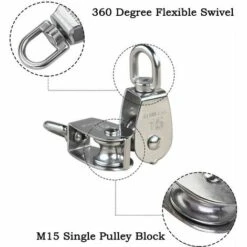LITZEE M15 304 Edelstahl Einzelrolle, 15MM Einzelrolle Blockrolle, Krandrehpunkt Glatter Haken Drahtseil Kabelbelastung 77 Lbs / 35 Kg (12 Stück) 11 LITZEE M15 304 Edelstahl Einzelrolle, 15MM Einzelrolle Blockrolle, Krandrehpunkt Glatter Haken Drahtseil Kabelbelastung 77 Lbs / 35 Kg (12 Stück) -Seilwinden Sales 34911362 5