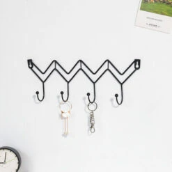 BetterLife Nordic Minimalist Black Wave Haken, Kreative Hausmauer Hinter Der Tür, Mantelagerhaken, Hut Und Schal -Seilwinden Sales 36576672 3