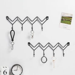 BetterLife Nordic Minimalist Black Wave Haken, Kreative Hausmauer Hinter Der Tür, Mantelagerhaken, Hut Und Schal -Seilwinden Sales 36576672 4