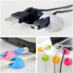 MOHOO 12 Stück Multifunktionales Drahtseil Kabel Drop Clips Krawatten USB Ladegerät Halter Organizer Mit Klebstoff Desktop Wire Ordentlich