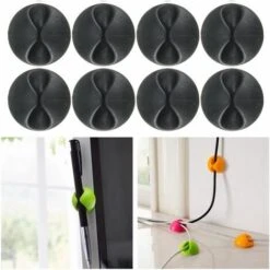 MOHOO 12 Stück Multifunktionales Drahtseil Kabel Drop Clips Krawatten USB Ladegerät Halter Organizer Mit Klebstoff Desktop Wire Ordentlich -Seilwinden Sales 36862194 5