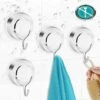 BRIDAY Saugnapf-Haken, 4 Stück Handtuchhalter, Edelstahl-Badezimmer-Wandhaken, Saug-Wandhaken, Kein Bohren Wandhaken, Für Badezimmer Und Küche Saugnapf-Haken