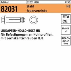 Lindapter Hohlraumdübel R 82031 M.6-kantschraube HB 08-1 ( 50/22) 8.8 Feuerverzinkt