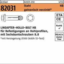 Lindapter Hohlraumdübel R 82031 M.6-kantschraube HB 16-1 ( 75/29) 8.8 Galvanisch Verzinkt