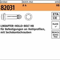 Lindapter Hohlraumdübel R 82031 M.6-kantschraube HB 10-1 ( 55/22) A 4