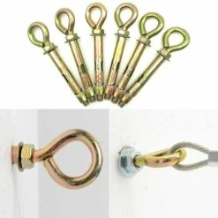 BETTERLIFE Verankerung Expansionsschrauben, Augenerweiterung M6 X 60mm Bolzenhülse Bolzenabdeckung, Robuste Dilatationsschraubenschrauben Mit Geschlossenen Haken In Anker Mauerwerk Mauerwerkbeton (Rudel Von 6) -Seilwinden Sales 38600630 5