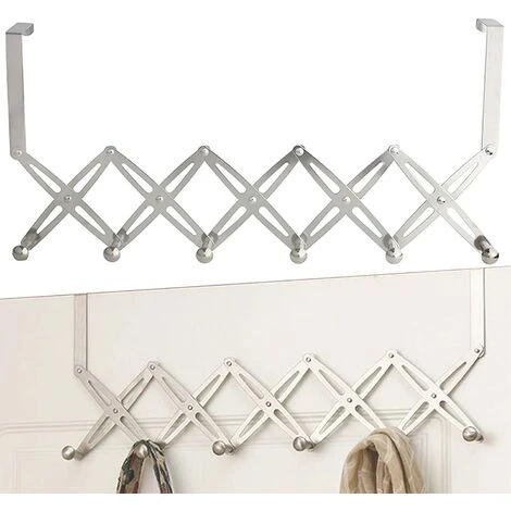 BETTERLIFE Edelstahl Türhaken Türmantel Für Türklapper Teleskop-Türhaken Mit 6 Haken Für Wohnzimmer Badezimmer Schlafzimmer Kleiderschrank (Silber) 7 BETTERLIFE Edelstahl Türhaken Türmantel Für Türklapper Teleskop-Türhaken Mit 6 Haken Für Wohnzimmer Badezimmer Schlafzimmer Kleiderschrank (Silber) – Bild 5