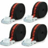 HAPPYSHOPPING 4 Stück 8 FT Porable Heavy Duty Tie Down Cargo Strap Gepäck Zurrgurt Starker Ratschengurt,AP3258-Z
