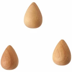 BETTERLIFE 3 Stück Holzhaken, Wandkleiderhaken, Naturholzhaken, Natürlicher Moderner Handgemachter Holzwandhaken Zum Aufhängen Von Kleidung, Hut, Schals, Kopfhörer