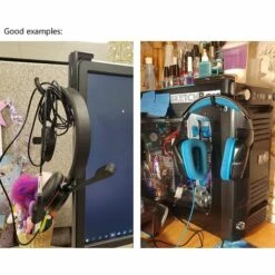 BRIDAY Kopfhörerhalter Headset Aufhänger Hakenhalterung Für Zuhause Und Büro 2 PCS, Schwarz -Seilwinden Sales 39925796 4