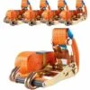 BAUMARKTPLUS 5x Profi Ratschen Spanngurt Spanngurte Zurrgurt 2-tlg 5m 4t 4to 4000kg TÜV/GS ORANGE -Seilwinden Sales 40743883 1