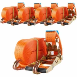 5x Profi Ratschen Spanngurt Zurrgurt 2-tlg 10m 4t 4to 4000kg TÜV/GS ORANGE
