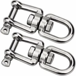 BETTERLIFE 2Pcs M8 Marine Grade 304 Edelstahl Swivel Schäkel Anker Swivel Jaw Doppel Swivel Schäkel Ketten Für Boot / Ankerkette