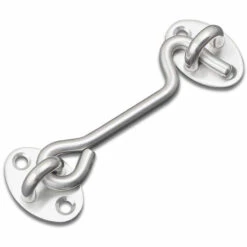 TRIOMPHE Tempete Hook, Hard Cabin Hook 2pc Verdicken Edelstahl Schloss Mit Heavy Duty Pendeltür Ersatzhalterung Für Gartentürfenster (Silber 75mm)
