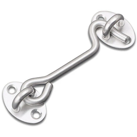 TRIOMPHE Tempete Hook, Hard Cabin Hook 2pc Verdicken Edelstahl Schloss Mit Heavy Duty Pendeltür Ersatzhalterung Für Gartentürfenster (Silber 75mm) 3 TRIOMPHE Tempete Hook, Hard Cabin Hook 2pc Verdicken Edelstahl Schloss Mit Heavy Duty Pendeltür Ersatzhalterung Für Gartentürfenster (Silber 75mm)
