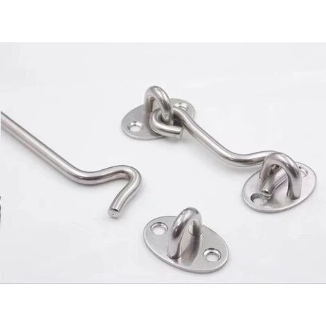 TRIOMPHE Tempete Hook, Hard Cabin Hook 2pc Verdicken Edelstahl Schloss Mit Heavy Duty Pendeltür Ersatzhalterung Für Gartentürfenster (Silber 75mm) 5 TRIOMPHE Tempete Hook, Hard Cabin Hook 2pc Verdicken Edelstahl Schloss Mit Heavy Duty Pendeltür Ersatzhalterung Für Gartentürfenster (Silber 75mm) – Bild 3
