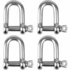 TRIOMPHE 4 Stück Bügelschäkel M8 Edelstahl D-Form Kettenschäkel Hebeschnalle Hebekettenschäkel Mit Gewindestift Für Boot Segeln Selbstschleppen83-A -Seilwinden Sales 41677252 1
