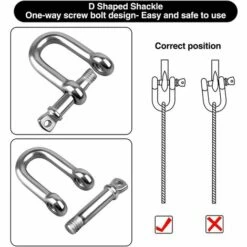 TRIOMPHE 4 Stück Bügelschäkel M8 Edelstahl D-Form Kettenschäkel Hebeschnalle Hebekettenschäkel Mit Gewindestift Für Boot Segeln Selbstschleppen83-A -Seilwinden Sales 41677252 3