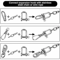 TRIOMPHE 4 Stück Bügelschäkel M8 Edelstahl D-Form Kettenschäkel Hebeschnalle Hebekettenschäkel Mit Gewindestift Für Boot Segeln Selbstschleppen83-A -Seilwinden Sales 41677252 5