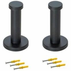 TRIOMPHE 2 Schwarze Runde Wandhaken, 50 Mm Verdeckte Kleiderhaken Geeignet Für Die Installation In Küche, Bad, Arbeitszimmer Und Schlafzimmer Zum Aufhängen Von Gegenständen