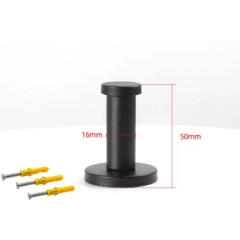 TRIOMPHE 2 Schwarze Runde Wandhaken, 50 Mm Verdeckte Kleiderhaken Geeignet Für Die Installation In Küche, Bad, Arbeitszimmer Und Schlafzimmer Zum Aufhängen Von Gegenständen 4 TRIOMPHE 2 Schwarze Runde Wandhaken, 50 Mm Verdeckte Kleiderhaken Geeignet Für Die Installation In Küche, Bad, Arbeitszimmer Und Schlafzimmer Zum Aufhängen Von Gegenständen – Bild 2