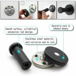 TRIOMPHE 2 Schwarze Runde Wandhaken, 50 Mm Verdeckte Kleiderhaken Geeignet Für Die Installation In Küche, Bad, Arbeitszimmer Und Schlafzimmer Zum Aufhängen Von Gegenständen 9 TRIOMPHE 2 Schwarze Runde Wandhaken, 50 Mm Verdeckte Kleiderhaken Geeignet Für Die Installation In Küche, Bad, Arbeitszimmer Und Schlafzimmer Zum Aufhängen Von Gegenständen -Seilwinden Sales 41678840 3