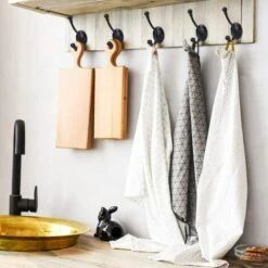 TRIOMPHE Wandmontierte Schwere Doppelschichthaken, Kleiner Vintage-Kleiderhaken In Schwarz Mit Metallschrauben Enthalten, Zum Aufhängen, Hut, Handtuch, Schal, Tasche, Schraubenschlüssel, Umhang, Becher (6 Stück) -Seilwinden Sales 41679608 3