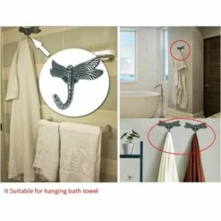TRIOMPHE Libelle Antik Haken Heavy Duty Kleiderbügel Dekorativer Duschvorhang Robe Handtuch Kleiderhaken Haken Zinklegierung Hängeorganisator Für Küche Badezimmer (2er Pack) -Seilwinden Sales 41679874 5
