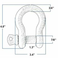 TRIOMPHE 1 Gerade Schäkel Mit 4,75 T Befestigungsschrauben Für Anhänger Und Anhänger, Stahl Verzinkt (gelb) -Seilwinden Sales 41680641 4