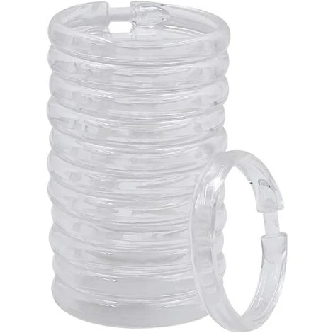 TRIOMPHE Duschringe, 12pcs, Runde Kunststoff-Durchsichtige Duschvorhanghaken Badezimmer-Nahthaken-Schieber 3 TRIOMPHE Duschringe, 12pcs, Runde Kunststoff-Durchsichtige Duschvorhanghaken Badezimmer-Nahthaken-Schieber