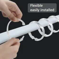 TRIOMPHE Duschringe, 12pcs, Runde Kunststoff-Durchsichtige Duschvorhanghaken Badezimmer-Nahthaken-Schieber 9 TRIOMPHE Duschringe, 12pcs, Runde Kunststoff-Durchsichtige Duschvorhanghaken Badezimmer-Nahthaken-Schieber -Seilwinden Sales 41680924 3