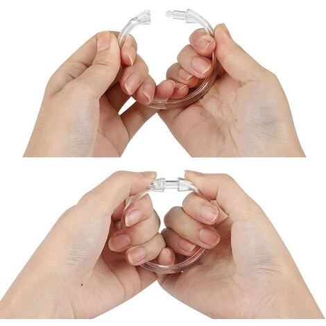 TRIOMPHE Duschringe, 12pcs, Runde Kunststoff-Durchsichtige Duschvorhanghaken Badezimmer-Nahthaken-Schieber 6 TRIOMPHE Duschringe, 12pcs, Runde Kunststoff-Durchsichtige Duschvorhanghaken Badezimmer-Nahthaken-Schieber – Bild 4