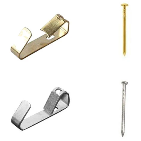 TRIOMPHE 100 Stück Bilderhaken Mit Nägeln, 50LBBS Edelstahl Bildaufhänger Haken Auf Holz Trockenbau Zum Aufhängen Foto Bilderuhr Wohnkultur (Gold, Silber) 4 TRIOMPHE 100 Stück Bilderhaken Mit Nägeln, 50LBBS Edelstahl Bildaufhänger Haken Auf Holz Trockenbau Zum Aufhängen Foto Bilderuhr Wohnkultur (Gold, Silber) – Bild 2
