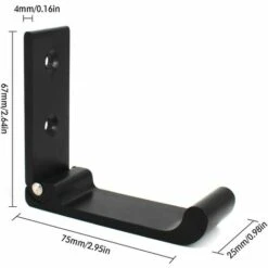 TRIOMPHE 4pcs Klappbarer Wandgriff Aluminiumlegierung Wandmontierter Klappbarer Multifunktionsaufhänger Mit Ebenem Verschluss Abgerundete Ecke Für Helm, Rucksäcke, Schlafzimmer Badezimmer (Schwarz) -Seilwinden Sales 41682044 3