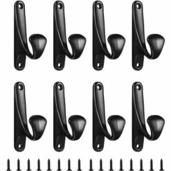 TRIOMPHE 8 Stück Schwarze Wandhaken, Mattschwarze Kleiderhaken, Einzelhaken Mit Schrauben, Schwere Kleiderhaken, Kleiderhaken Aus Aluminiumlegierung, Rucksack, Hut (schwarz)