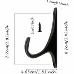 TRIOMPHE 8 Stück Schwarze Wandhaken, Mattschwarze Kleiderhaken, Einzelhaken Mit Schrauben, Schwere Kleiderhaken, Kleiderhaken Aus Aluminiumlegierung, Rucksack, Hut (schwarz) -Seilwinden Sales 41682143 3