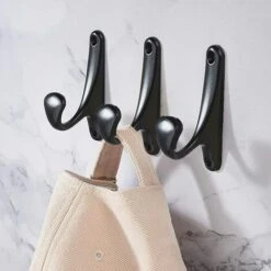 TRIOMPHE 8 Stück Schwarze Wandhaken, Mattschwarze Kleiderhaken, Einzelhaken Mit Schrauben, Schwere Kleiderhaken, Kleiderhaken Aus Aluminiumlegierung, Rucksack, Hut (schwarz) -Seilwinden Sales 41682143 4