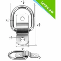 BRIDAY 6er-Pack D-Ring-Zurranker Heavy Duty 1/4 "Edelstahl-Anhänger-Zurrhaken Für LKW, Anhänger, Wohnmobil, Lager, Boot, Frachtkontrolle Und Oberflächenmontage, Mit Schrauben -Seilwinden Sales 42241798 3