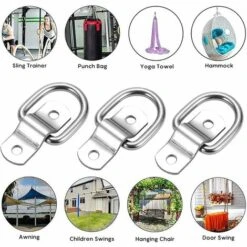 BRIDAY 6er-Pack D-Ring-Zurranker Heavy Duty 1/4 "Edelstahl-Anhänger-Zurrhaken Für LKW, Anhänger, Wohnmobil, Lager, Boot, Frachtkontrolle Und Oberflächenmontage, Mit Schrauben -Seilwinden Sales 42241798 5