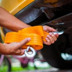 PrimeMatik - Spanngurte, Ratschengurte Mit Sicherheitshaken 5m X 50mm 5000Kg Zum Heben Und Schleppen, Farbe Orange -Seilwinden Sales 42540181 3