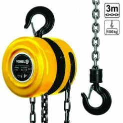 VOREL Hand Kettenzug Flaschenzug Hebezug Kran 1 T 1000 Kg